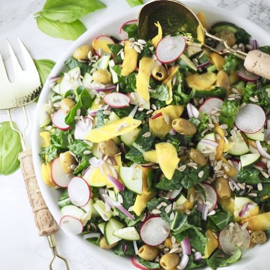 Rainbow Basil Kale Salad