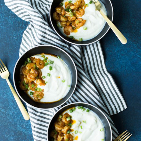 Shrimp and Cauliflower Grits