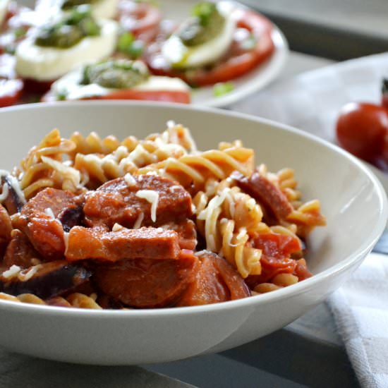 Pasta with Pesto-Tomato Sauce