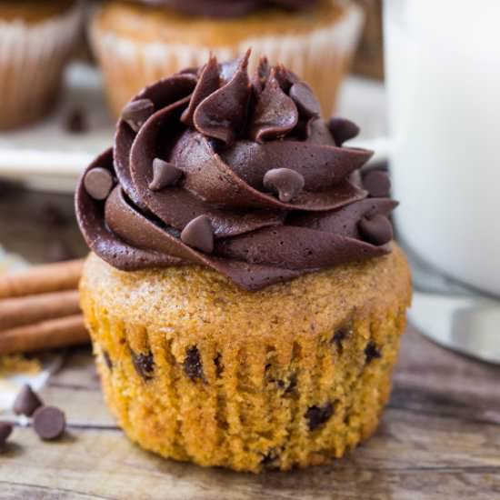 Pumpkin Chocolate Chip Cupcakes