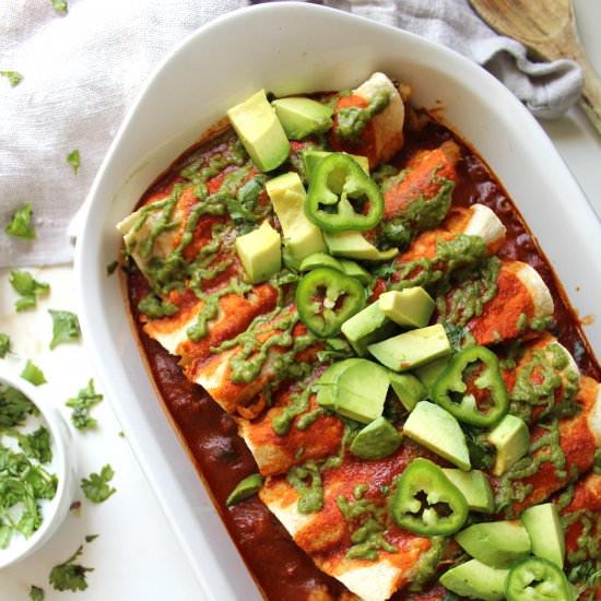 Black Bean Potato Vegan Enchiladas