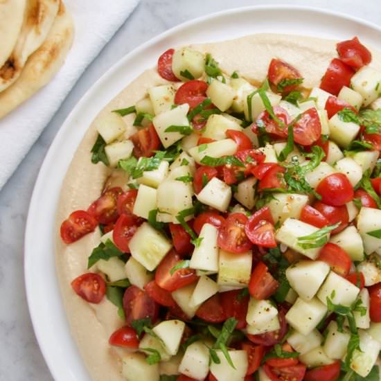 Salad-Topped Hummus Platter