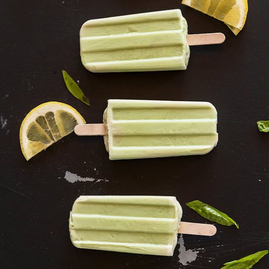 Coconut Honey Basil Popsicles