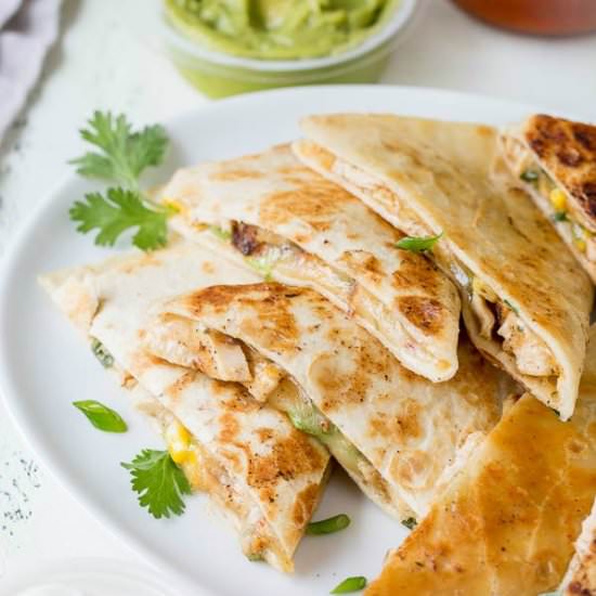 30Minute Cheesy Chicken Quesadillas