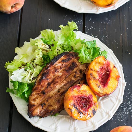 Grilled Chicken with Salted Peaches