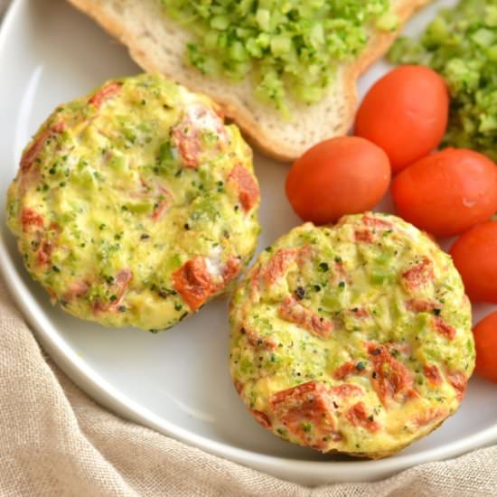 Broccoli Riced Red Pepper Muffins