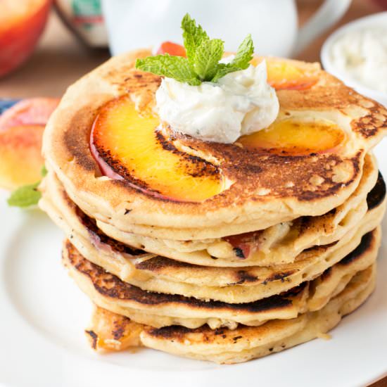 Peach Pancakes (w/ Paleo Option!)
