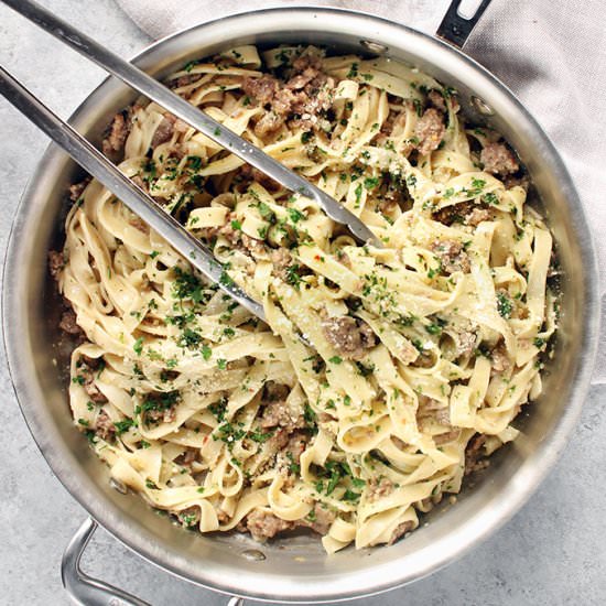 20-Minute Sausage Carbonara