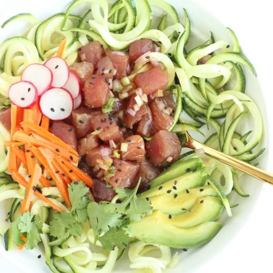 Zucchini Noodle Poke Bowl