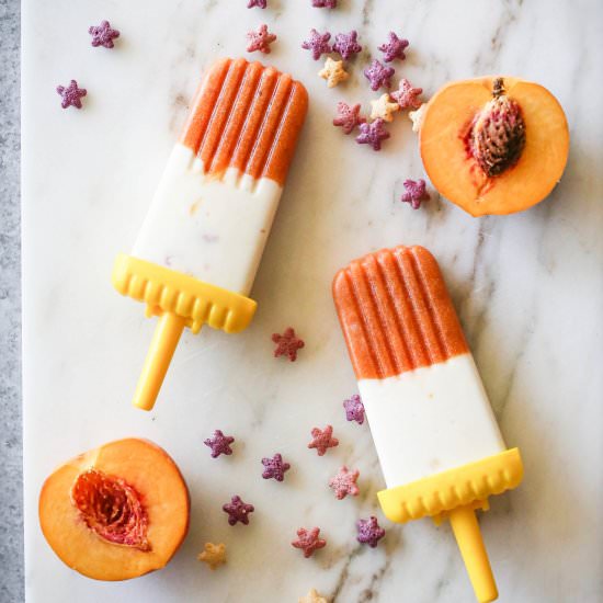 Maple Roasted Peach Popsicles