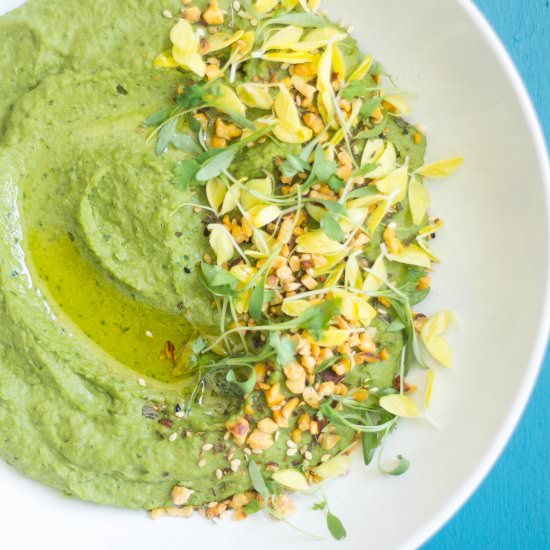 Matcha Spinach Hummus w/ Dukkah