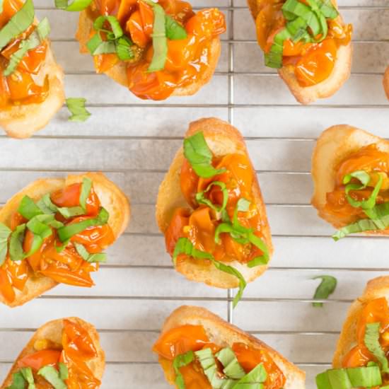 Caramelized Cherry Tomato Crostini