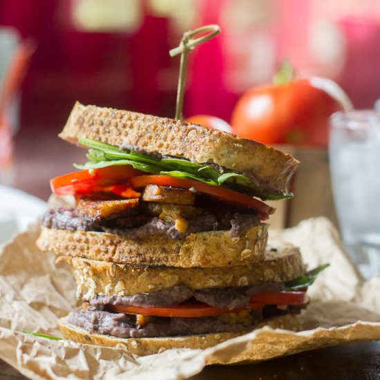 Grilled Black Bean Sandwiches