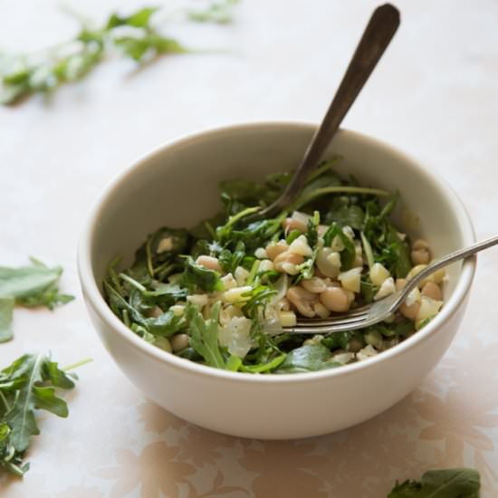 Corn White Bean Arugula Salad