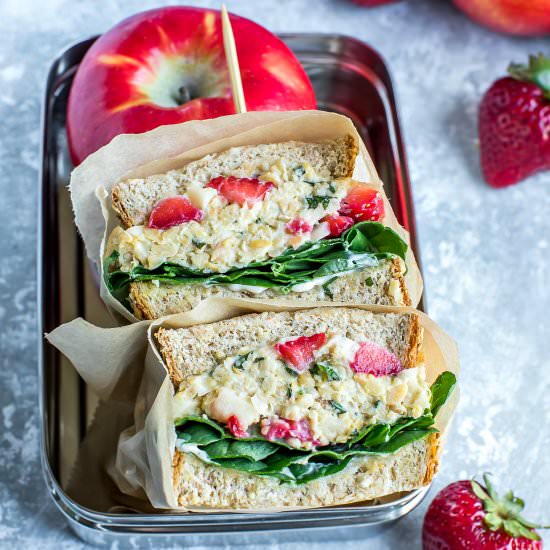 Strawberry Basil Chickpea Sandwich