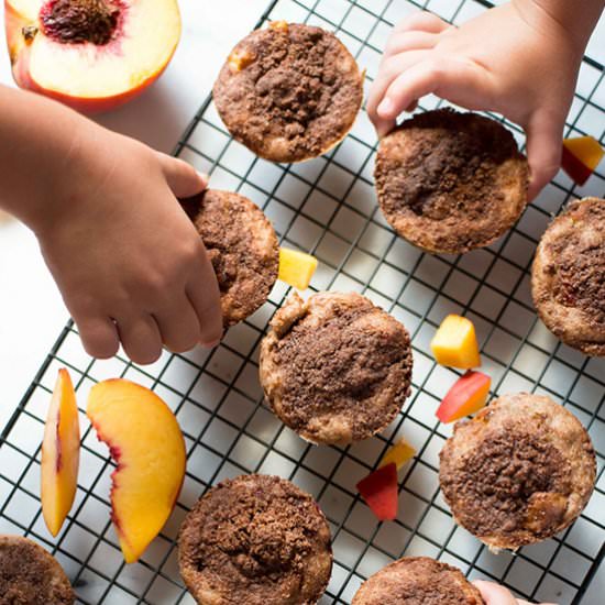 Peach Muffins with Crumb Topping