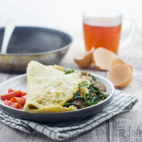 Spinach and Mushroom Omelette
