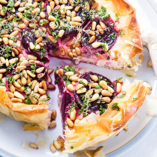 Beet, Honey, and Pine Nut Tart