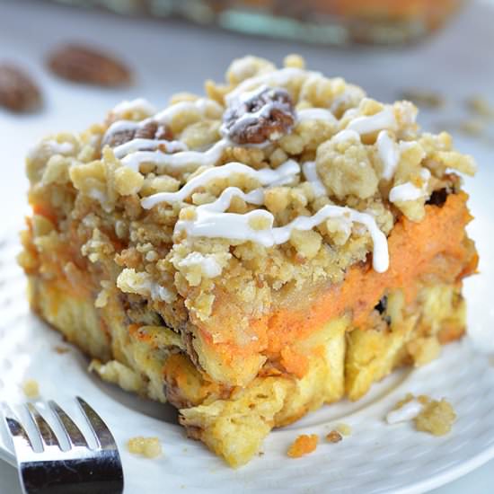Pumpkin Pie Cinnamon Roll Casserole