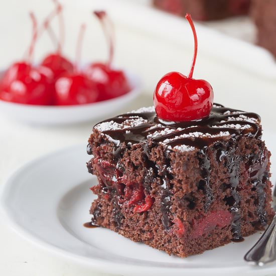 3-Ingredient Chocolate Cherry Cake