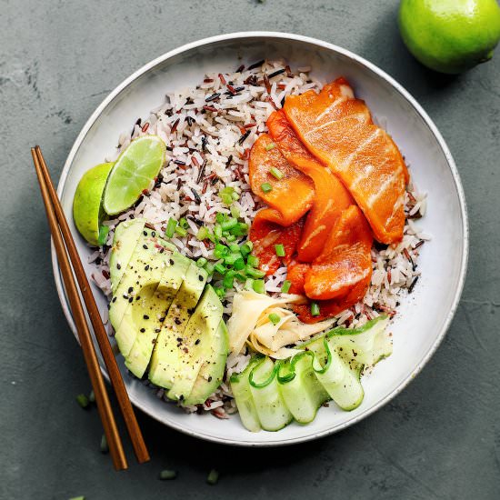 Sushi Bowls with Vegan “Salmon”
