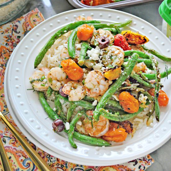 Sheet Pan Greek Shrimp Dinner