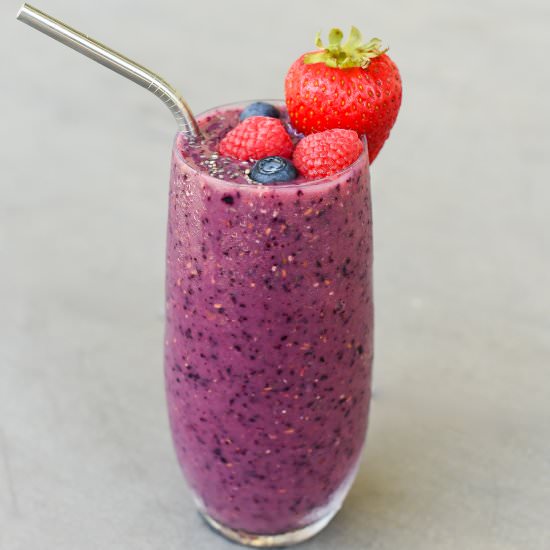 Immune Boosting Triple Berry Smoothie