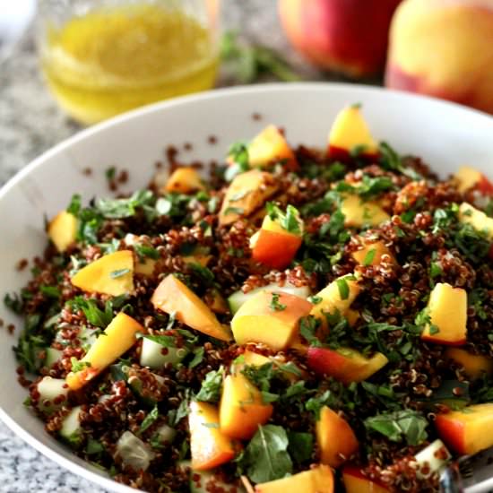 Mint Peach Quinoa Salad