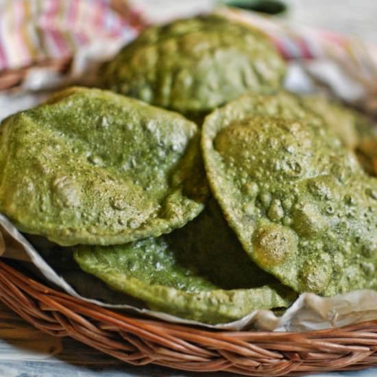 Spinach Poori | Palak Poori