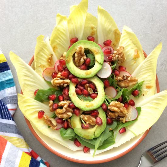 Chicory Pomegranate Avocado Salad