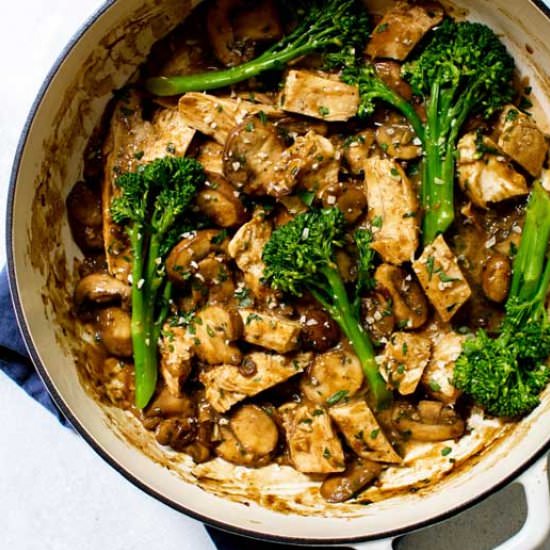 Mushroom Chicken with Broccolini