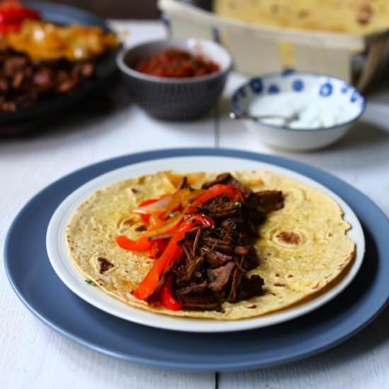 Shredded Brisket Beef Fajitas