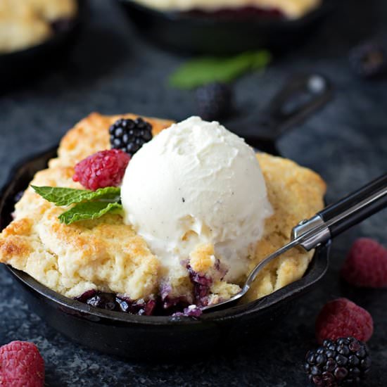 Mini Berry Cobbler Skillets