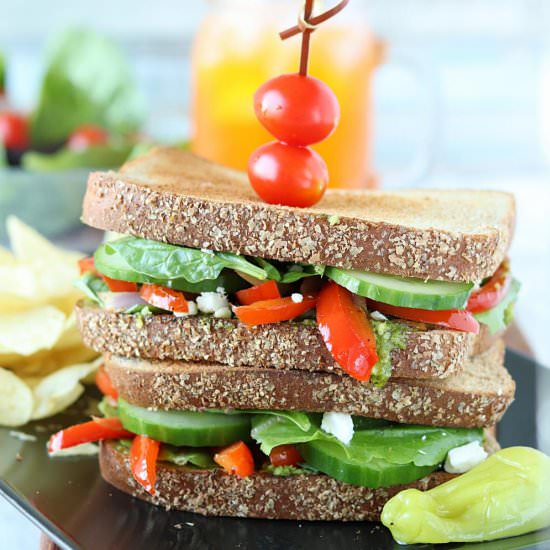 Summer Veggie Sandwiches with Pesto