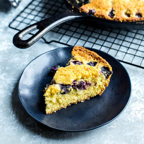 Sweet Blueberry Cornbread Skillet