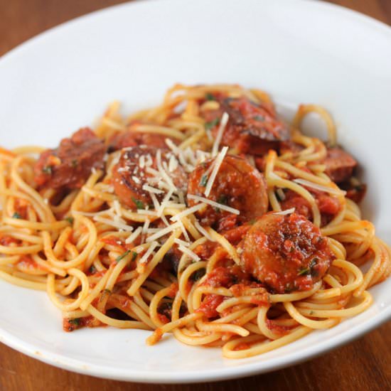 Smoked Sausage Spaghetti