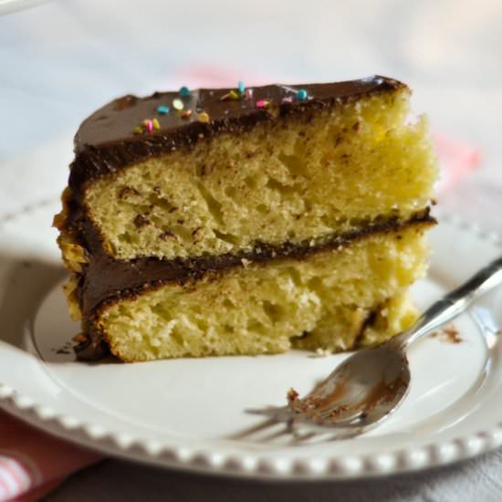 Fluffy Yellow Birthday Cake
