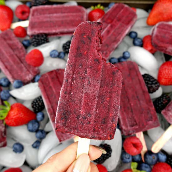 Mixed Berry Pomegranate Popsicles