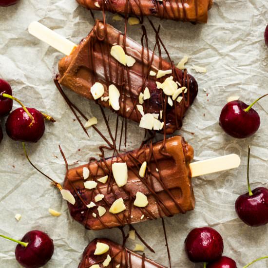 Chocolate Cherry Fudge Popsicles