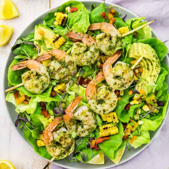 Chimichurri Grilled Shrimp Salad