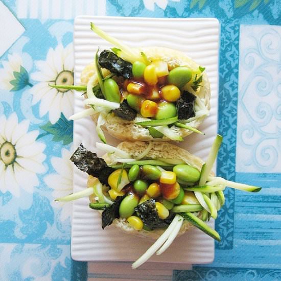 Stuffed Vegetarian Tofu Pouches