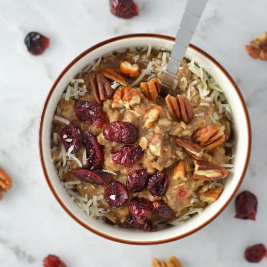 Pecan, Cranberry and Banana Oatmeal