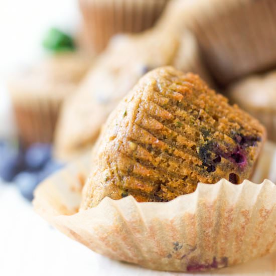 Blueberry ChocChip Zucchini Muffins