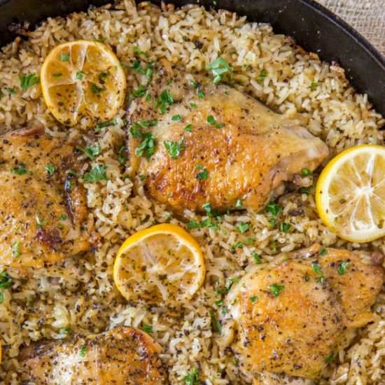 One Pot Greek Chicken and Rice