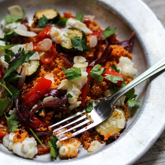 Med Veg Goats Cheese Couscous Salad