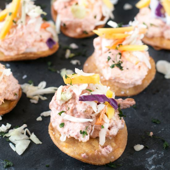 Bang Bang Shrimp Tostada Bites