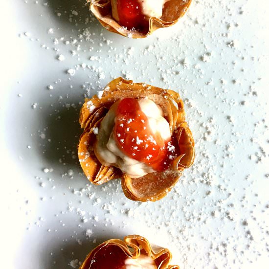 Quick Strawberry Cheese Phyllo Cups