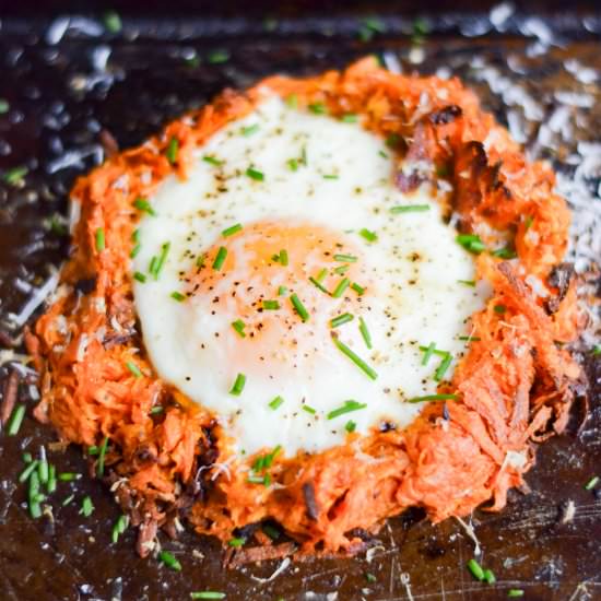 Sheet Pan Eggs and Hash Brown Nests
