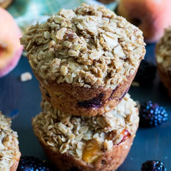 Bakery Blackberry-Peach Muffins