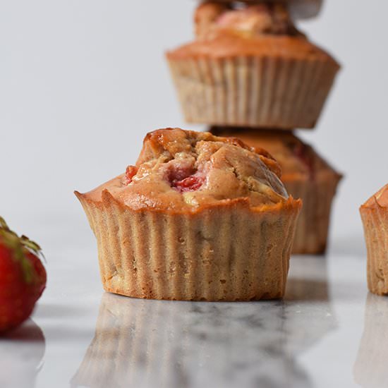 Strawberry buckwheat muffins